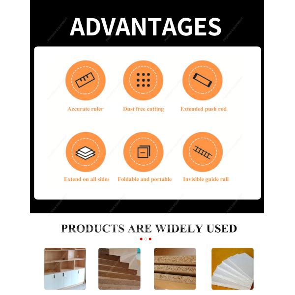 High Precision Sliding Table Saw Plywood Cutting Machine with PDMJ16 Mini Panel Saw Motor