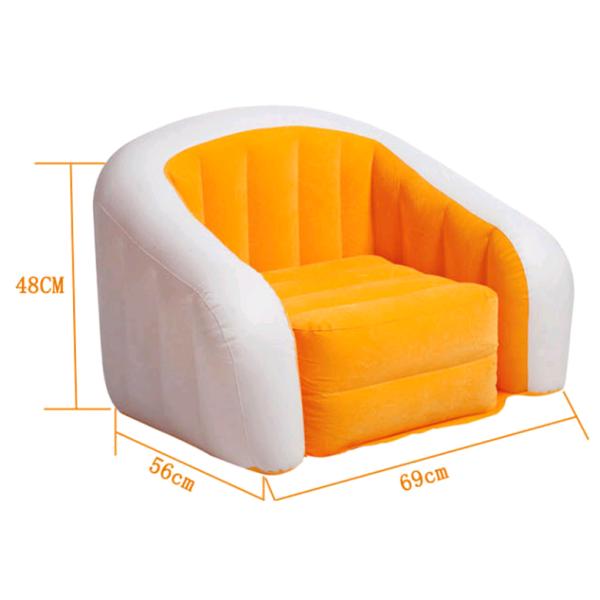 Round U-Shape Leisure Flocked PVC Inflatable Single Sofa
