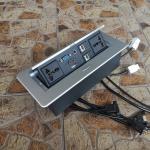 Customize Multimedia Desk Grommet Power Cable Cubby Socket Box with Double Side
