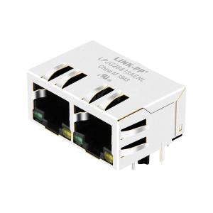 Halo HFJ12-1G01ER-L12RL Compatible LINK-PP LPJG26813AENL 10/100/1000 Base-T 10p8c Tab Down Green/Yellow LED 1x2 Port Ethernet RJ45 Connector