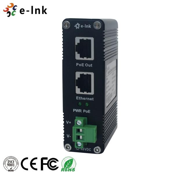 Quality E-Link Gigabit Power Over Ethernet Injector 12~48VDC Power Input DIN Rail / Wall Mount for sale