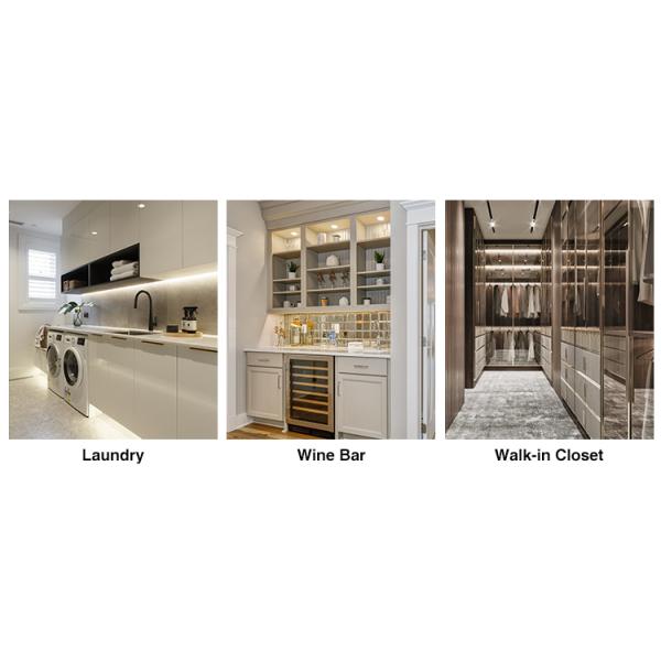 UV High Gloss Lacquer Cabinets PVC Finish Solid Wood Kitchen Cupboards