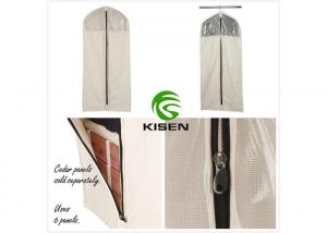 China Collection Hanging Garment Bag , Cotton / Canvas Waterproof Wedding Dress Garment Bag wholesale