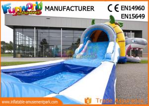 China Multiplay Shark Inflatable Bounce Houses / 12 Person Blow Up Water Slide wholesale