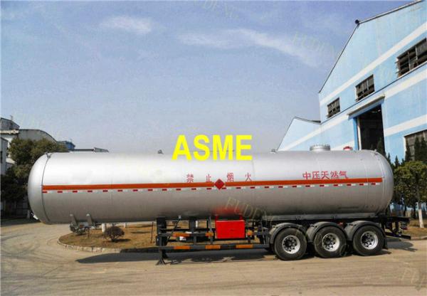 30 Tons 59.4 or 59.7 Cubic Meters LNG / LPG Tank Trailer For Flammable Liquid Transport Fuwa / BPW Axle