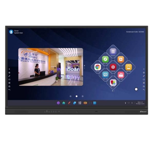 Quality 65 Inch Interactive Touch Panel Display Android 11/13 20 Touch Computer Laptop Connecting For Teaching for sale