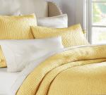 Comfortable Linen Cotton Quilt Sets , Home 3 Pcs Queen Size Quilt Sets