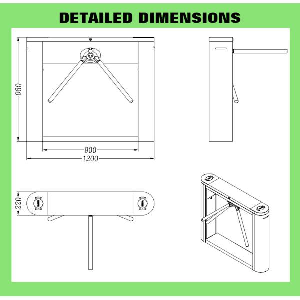 HCW Security Tripod Turnstile Gate Access Control Face Recognition Turnstile for Gyms Scenic Area