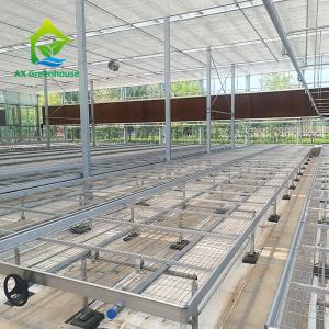 China Customized Greenhouse Rolling Bench Grow Table with Easy Construction Advantage and Hot Galvanized Steel Frame Structure on sale