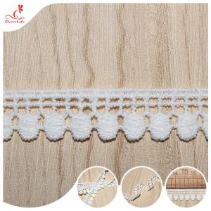 China Sustainable Crochet White Polyester Lace Trimmings Ribbon 1.3cm For Girl