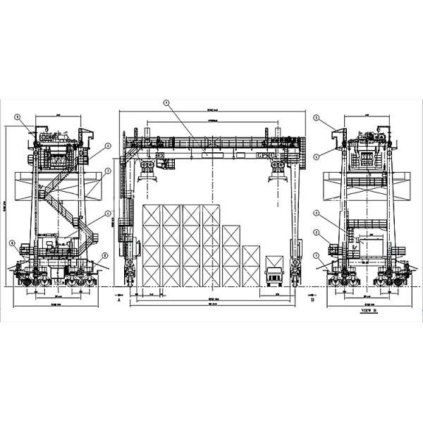 Rubber tyre container straddle carrier 40.5t rtg