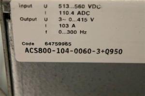China ACS800-104-0125-3+Q950 Abb Frequency Converter 400V 25 kVA / + AGPS-01 34 kg on sale