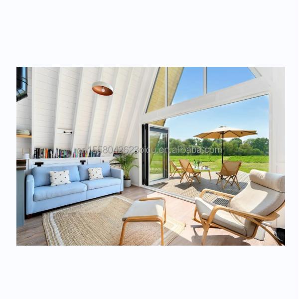 EU Triangle A-Shaped Steel Structure Frame Room Modern Tiny House Prefab Kit Luxury Triangle A-Frame House with Wooden Houses
