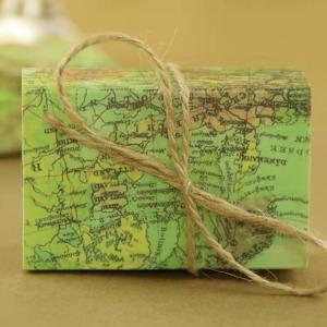 China 7.8x5x2.8cm Rectangle World Map Gift Box CDR EPS Wedding Candy Favor Containers wholesale