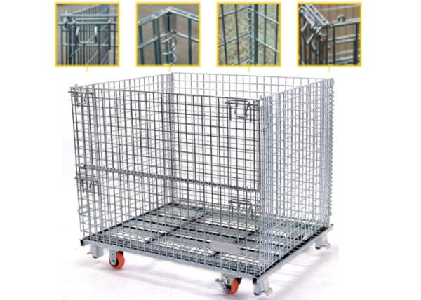 Quality High Strength Collapsible Wire Containers Storage Cages For Handling Loading / Unloading for sale