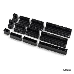 5.08mm Pitch PCB Pluggable Screw Terminal Blocks Plug + Right Angle Pin Header Black