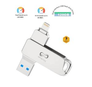 China Infinites 128GB USB OTG Flash Drive for Apple Dual Interface USB Flash Drive Read Speed of up to 120 MB/S and a Write Speed of 40 MB/S wholesale