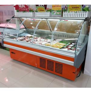 China Curved Glass 2m Supermarket Refrigeration Equipments on sale
