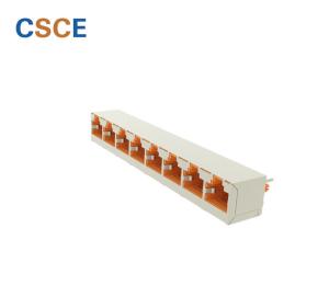 Vertical PBT RJ45 Modular Jack Multiple Port Connectors Rated Voltage 125V For Ethernet Interface