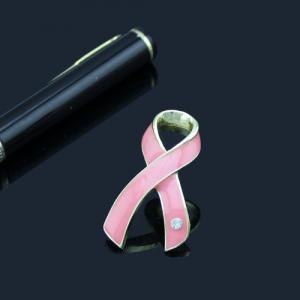 China Wholesale Breast Cancer Awareness Brooch Pins Blue Yellow Pink Ribbon Teal Ribbon Cancer Brooch Pins wholesale