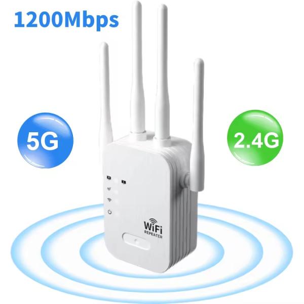 Quality Long Range 1200mbps 5g Wifi Booster Outdoor WiFi Extender Dual Band 2.4G 5GHz Wifi Repeater With Ethernet Port For Home for sale