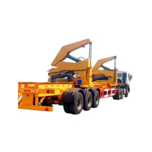 China 20 FT Container Skeleton Slide Chassis Hydraulic Self-Loading Crane Side Lifter Loader Semi Trailer For Port Transport wholesale