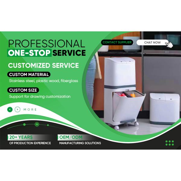 High Quality Household Kitchen Special Movable Wheelie Bin Height Dry and Wet Sorting Separation Bin Trash Can
