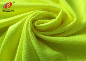 China High Visibility Polyester Fluorescent Mesh Material Fabric , Elastic Mesh For Vests wholesale
