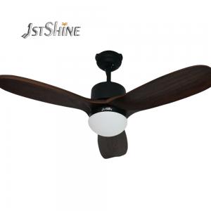China 15W LED Solid Wood Ceiling Fan With Remote Control White Walnut Blades wholesale