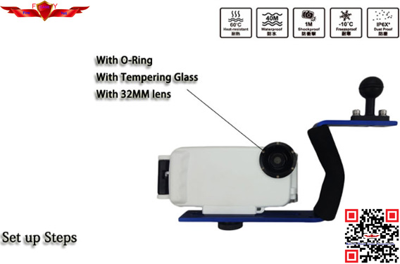 100% Test And Vertify IPX8 40Meters Waterproof Iphone 5/5S Camera Case User Guide Included