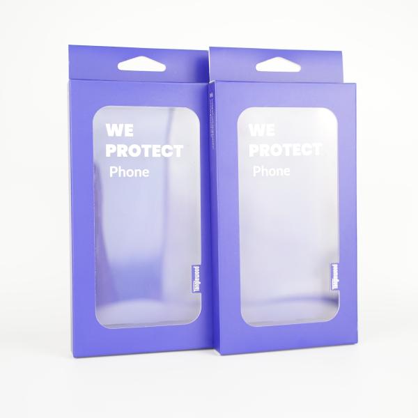 Custom Color Phone Case Packaging Paper Boxes With Window Paper Tray For Smart
