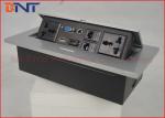 7Mm Thickness Hidden Desk Pop Up Sockets , Multi Function Socket Box Rectangular