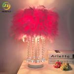 Romantic Bedside Table Lamp Multi Coloured Remote Control Feather Lamp