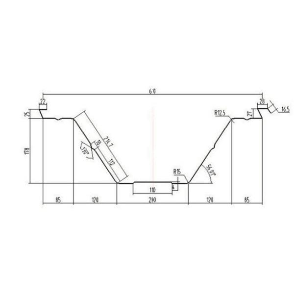 V610 Big Span Roof Panel Roll Forming Machine With Bending / Curving Machine