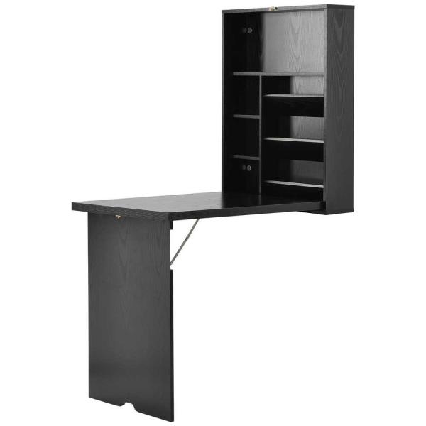 Quality Black 36lbs Melamine Board Tomile Home Office Computer Table  With Bookshelf for sale
