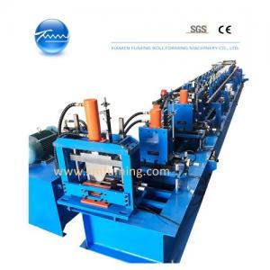 China Container Bottom Rail Channel Roll Forming Gutter Machine Hydraulic Cutting wholesale
