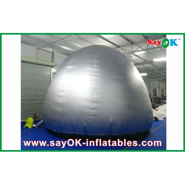 Silver Round 5m Inflatable Planetarium Dome With Projection Cloth Projection Tent