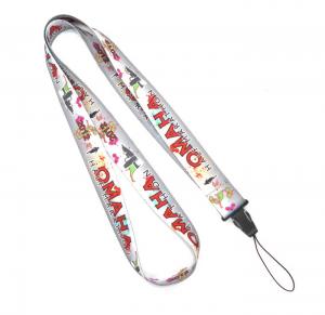 China Grey Polyester Heat Transfer Print Lanyard For Mobile Phone , USB wholesale