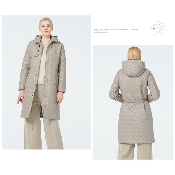 Outside Mid Length Light Spring Coat Elegant Hook Belt Beige Colour Stylish Spring Jackets