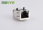 Gigabit 8 Core Single-Port RJ45 Connector, with Shield Tabs, with Green-Yellow