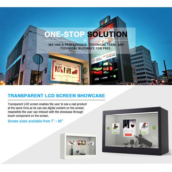 21.5 to 85 Inch Android Remote Control Transparent Display Box Flexible Advertising Equipment