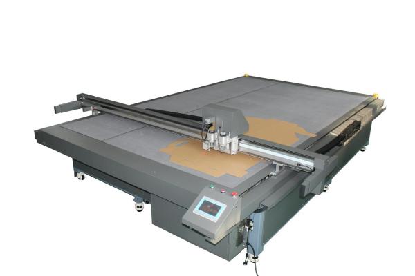 Quality big box sample cutting machine for carton box, corrugated box, cardboard boxe with oscillating knife, and creasing wheel for sale