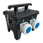 Syntax MP12 Polycarbonate Distribution Box 32 AMP Three Phase With RCDs Handy