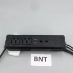 new design clamping table mounted desktop socket outlet with metal bracket
