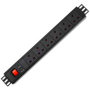 China 6 Way UK Type PDU Extension Socket With On/Off Switch, Surge wholesale