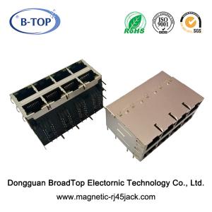 China Green / Yellow RJ45 Led Connector , Stacked RJ45 Connectors PoE Function on sale