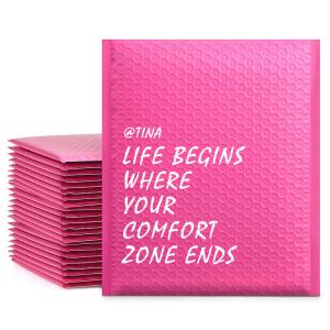 Custom printed logo 4x6 6x9 matte white big size wrap polly mailer bubble