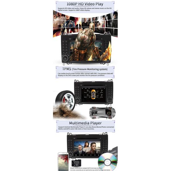 Android 8.0 Mercedes Benz DVD Player With Canbus Rear Camera AUX BT