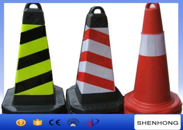 Quality Safety Overhead Line Construction Tools Red PVC Traffic Cones With Reflective Tape for sale