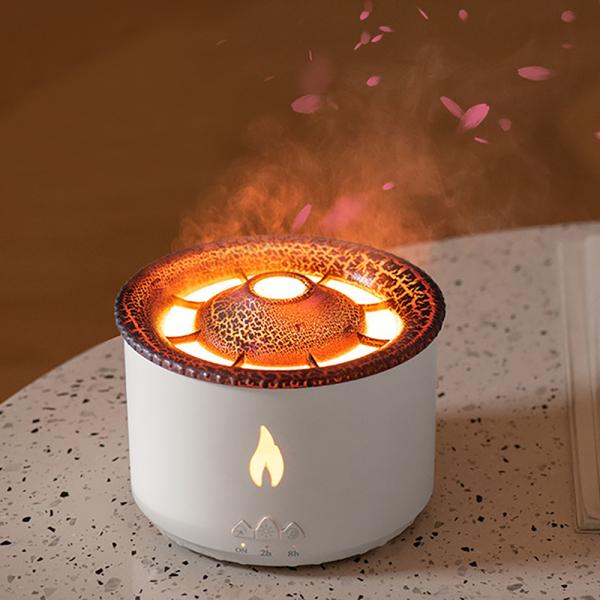 Flame LED Light 350ml Volcano Humidifier with Style Flame Aroma Diffuser and Night Lamp